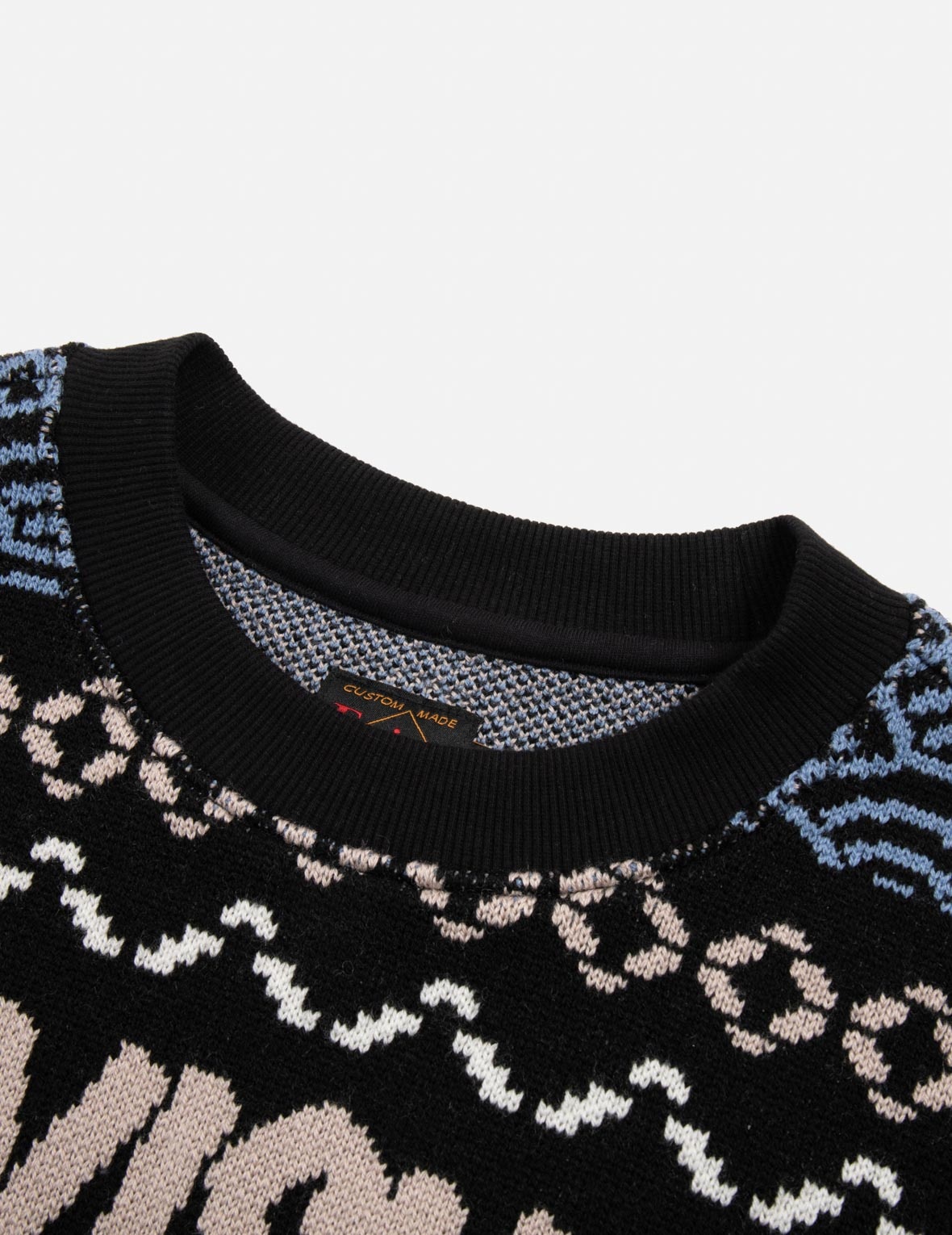 FAIR ISLE PATTERN KNIT-PANELLED RELAX FIT SWEATSHIRT - 8