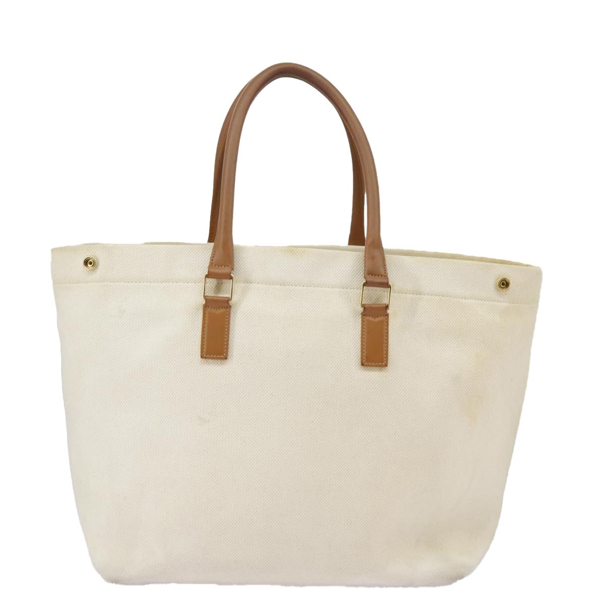 CELINE Horizontalkava Tote Bag Canvas White Gold - 2