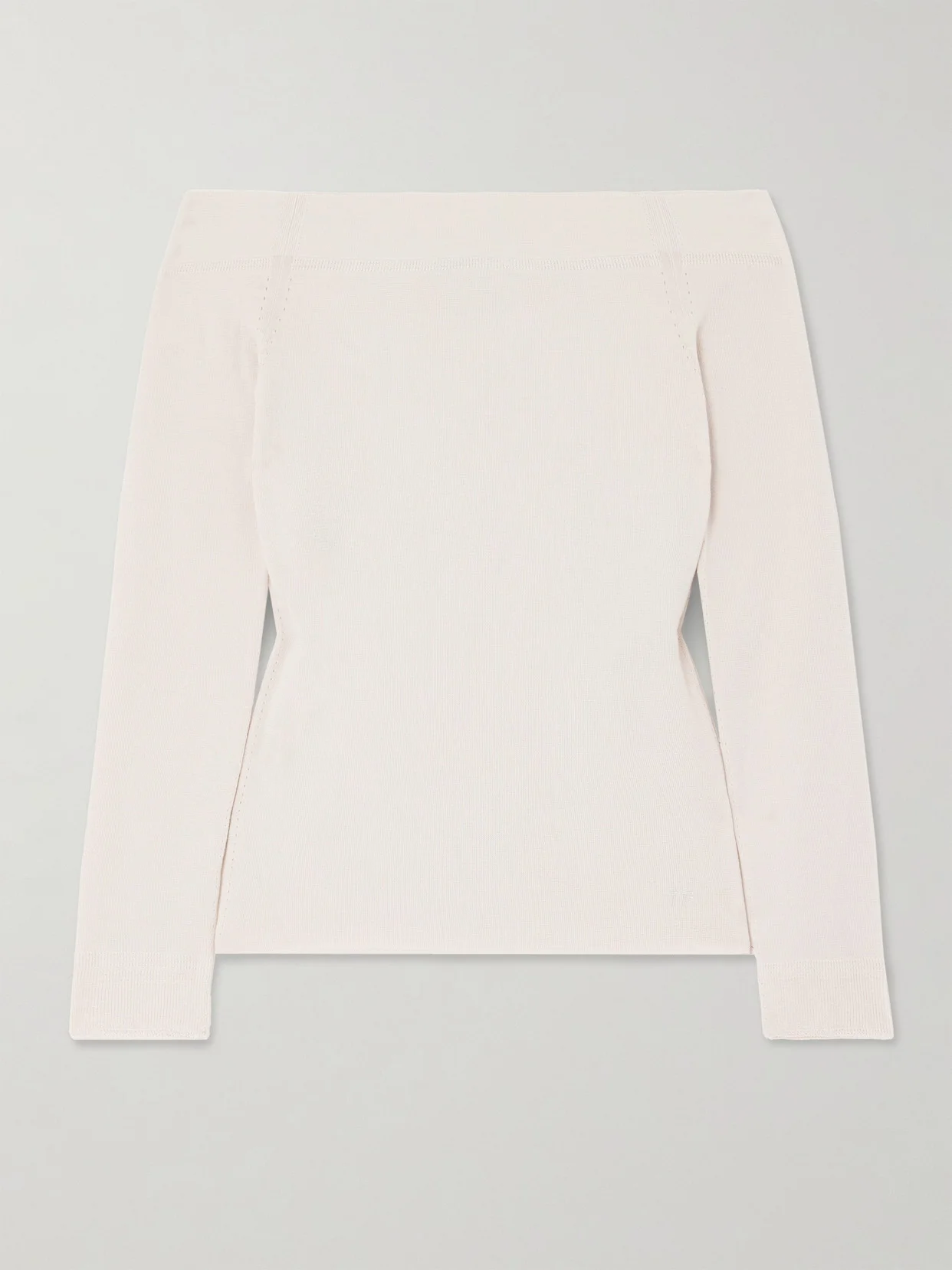 Off-the-shoulder Cashmere And Silk-blend Top - 1