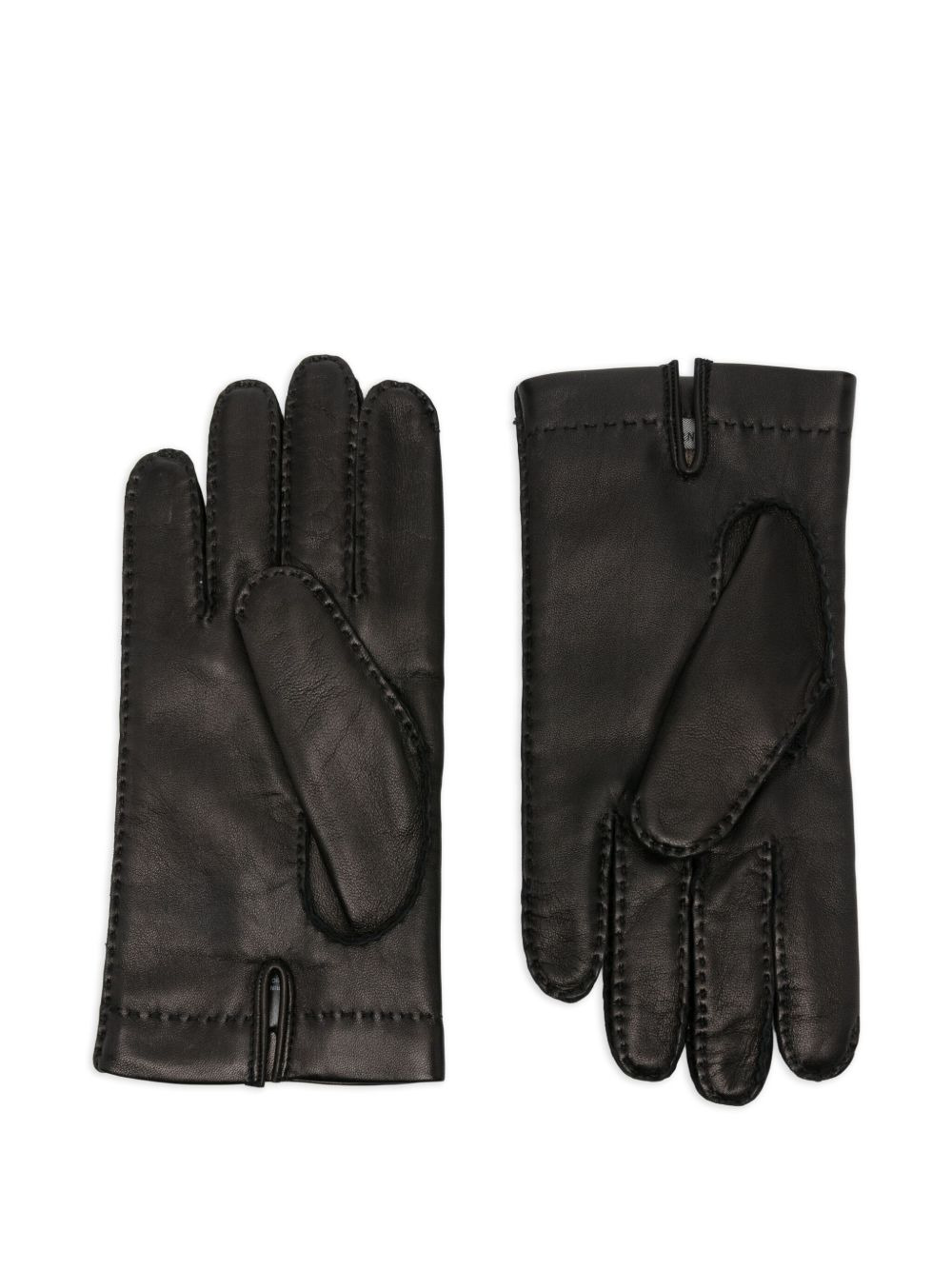 leather stitch-detail gloves - 2