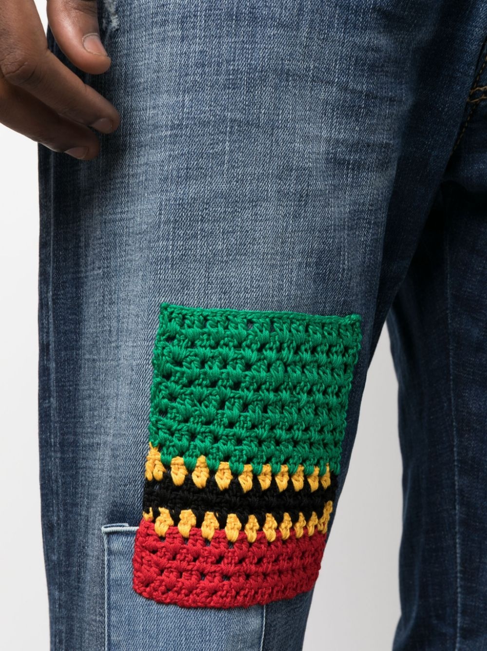 patchwork wide-leg jeans - 5