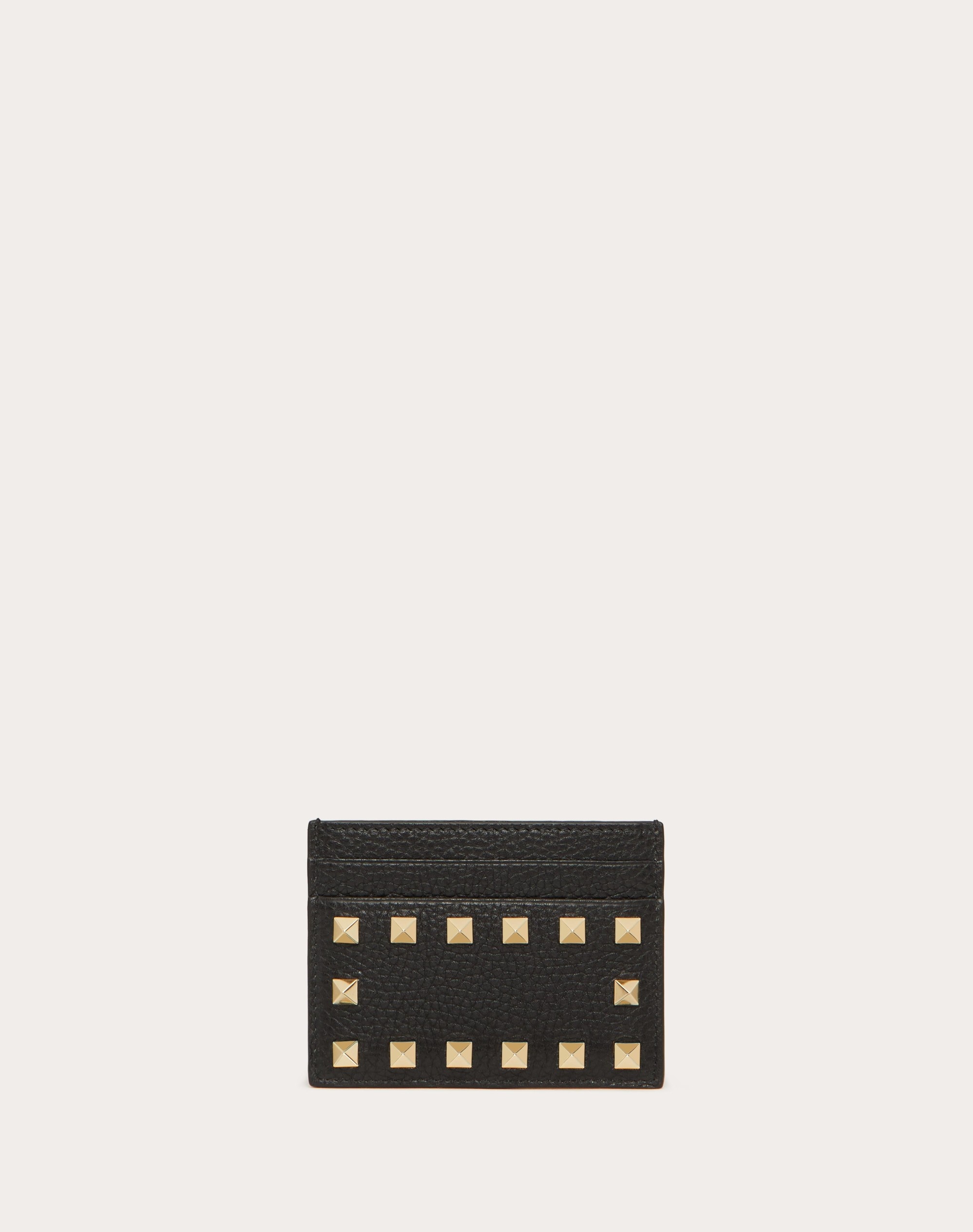 ROCKSTUD GRAINY CALFSKIN CARDHOLDER - 1