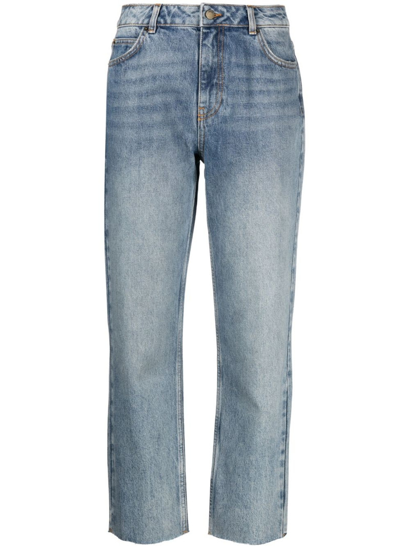 logo-patch cropped jeans 1