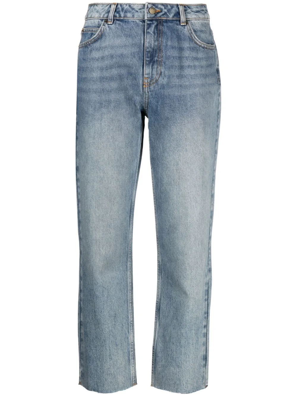 logo-patch cropped jeans - 1