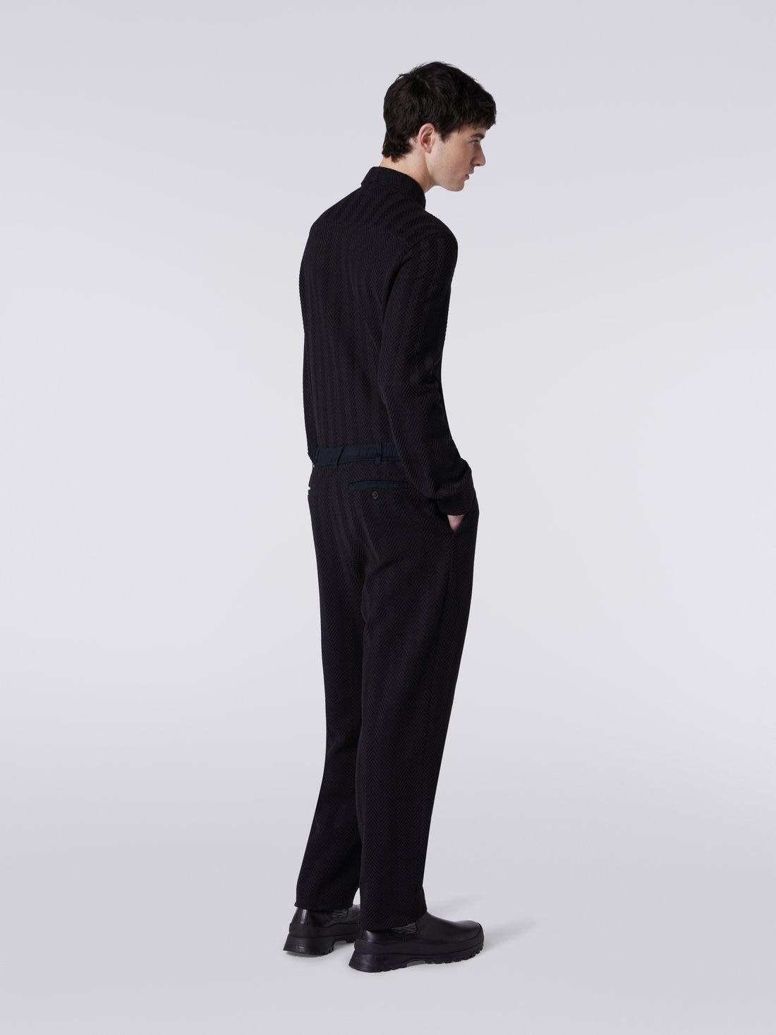 Classic cotton and viscose zigzag trousers - 4