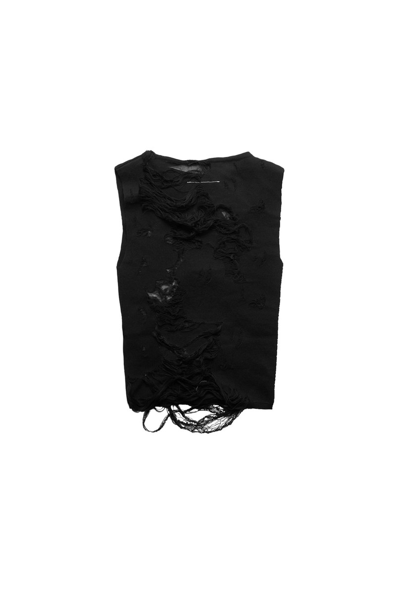 MM6 Maison Margiela MM6 Maison Margiela Sleeveless Distressed Top Black outlook