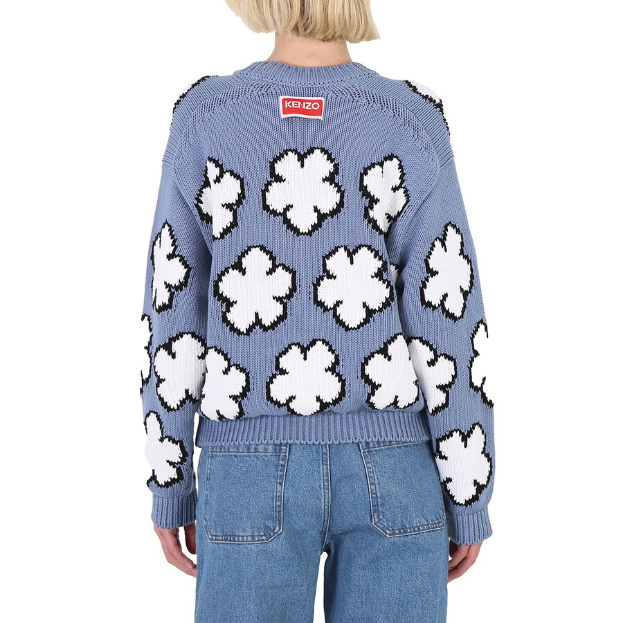 Kenzo Ladies Cyan Boke Flower Intarsia Jumper - 5