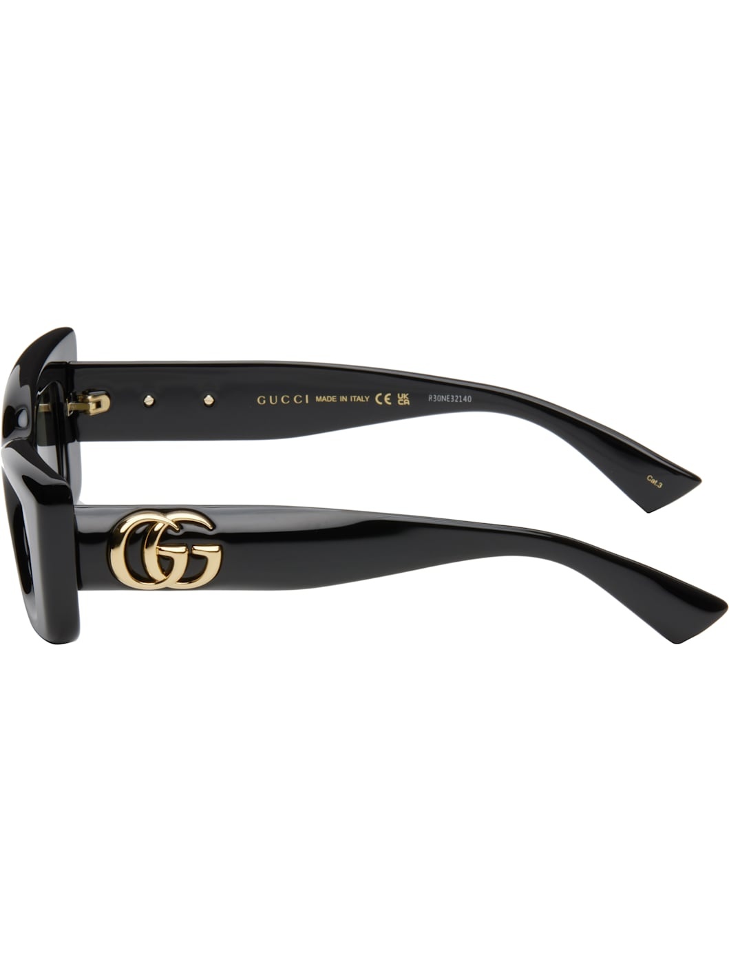 Black GG Big Cat Eye Sunglasses - 3