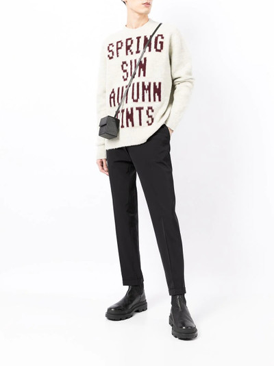 OAMC slogan-print crew neck jumper outlook