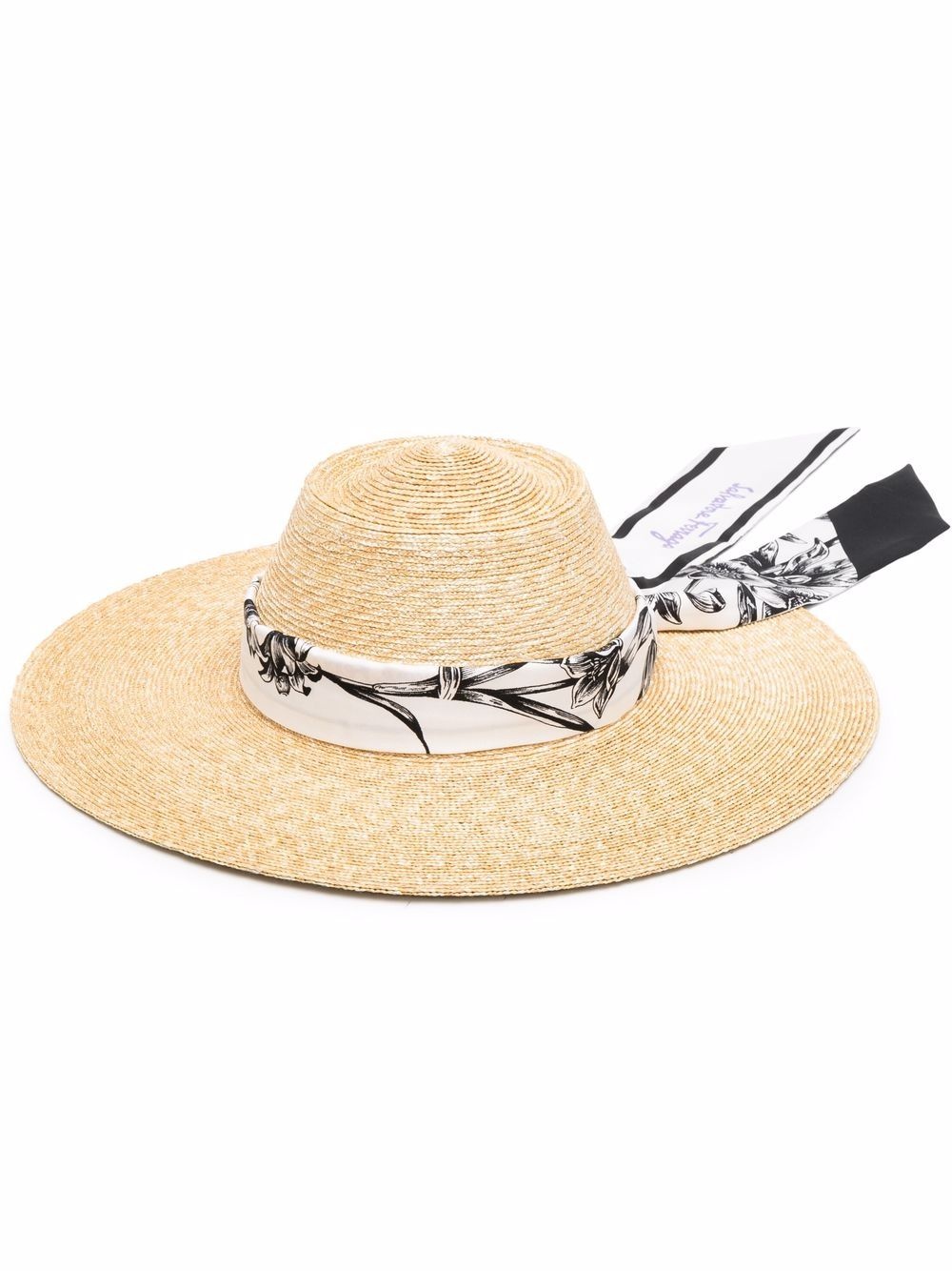 wide-brim straw hat - 1