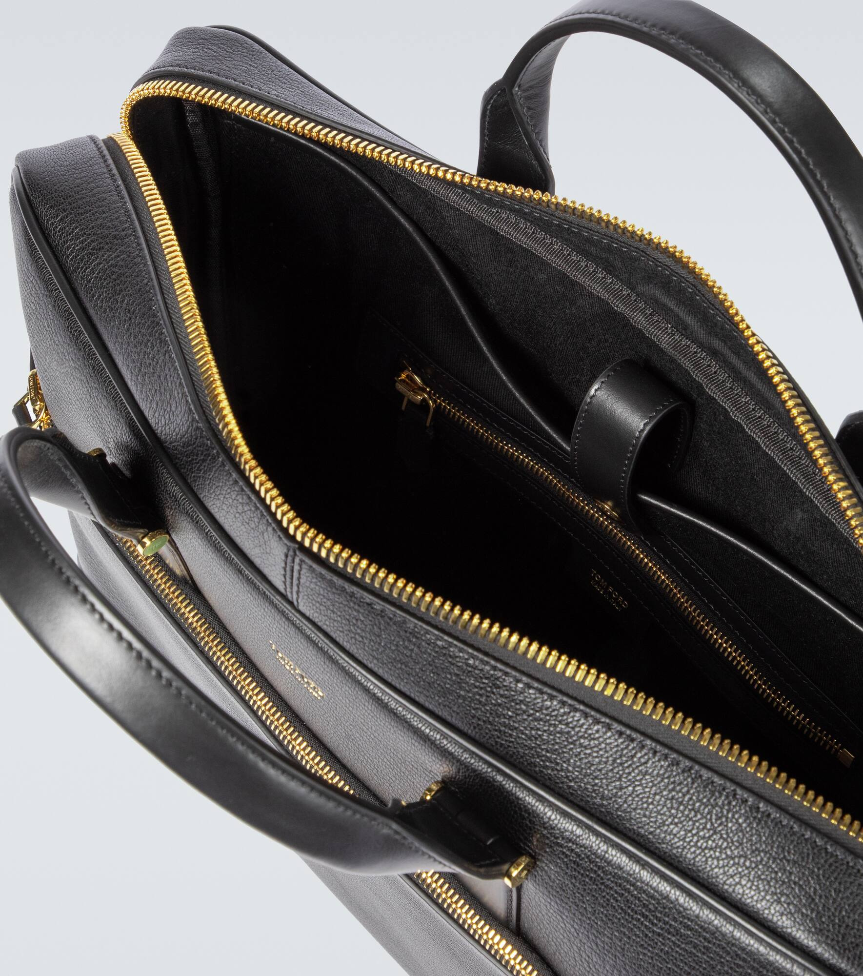 Grained leather briefcase - 4