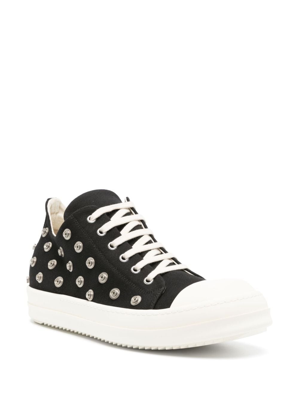 eyelet-embellished lace-up sneakers - 2