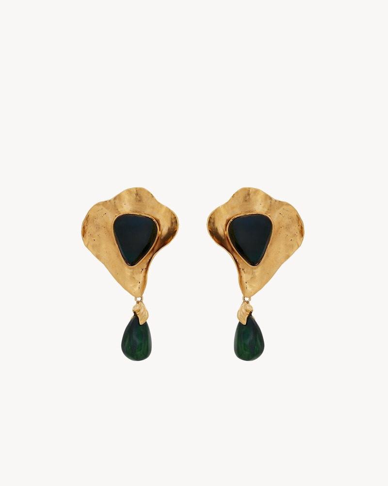 RESIN 및 METAL의 PETAL PENDANT EARRINGS 1