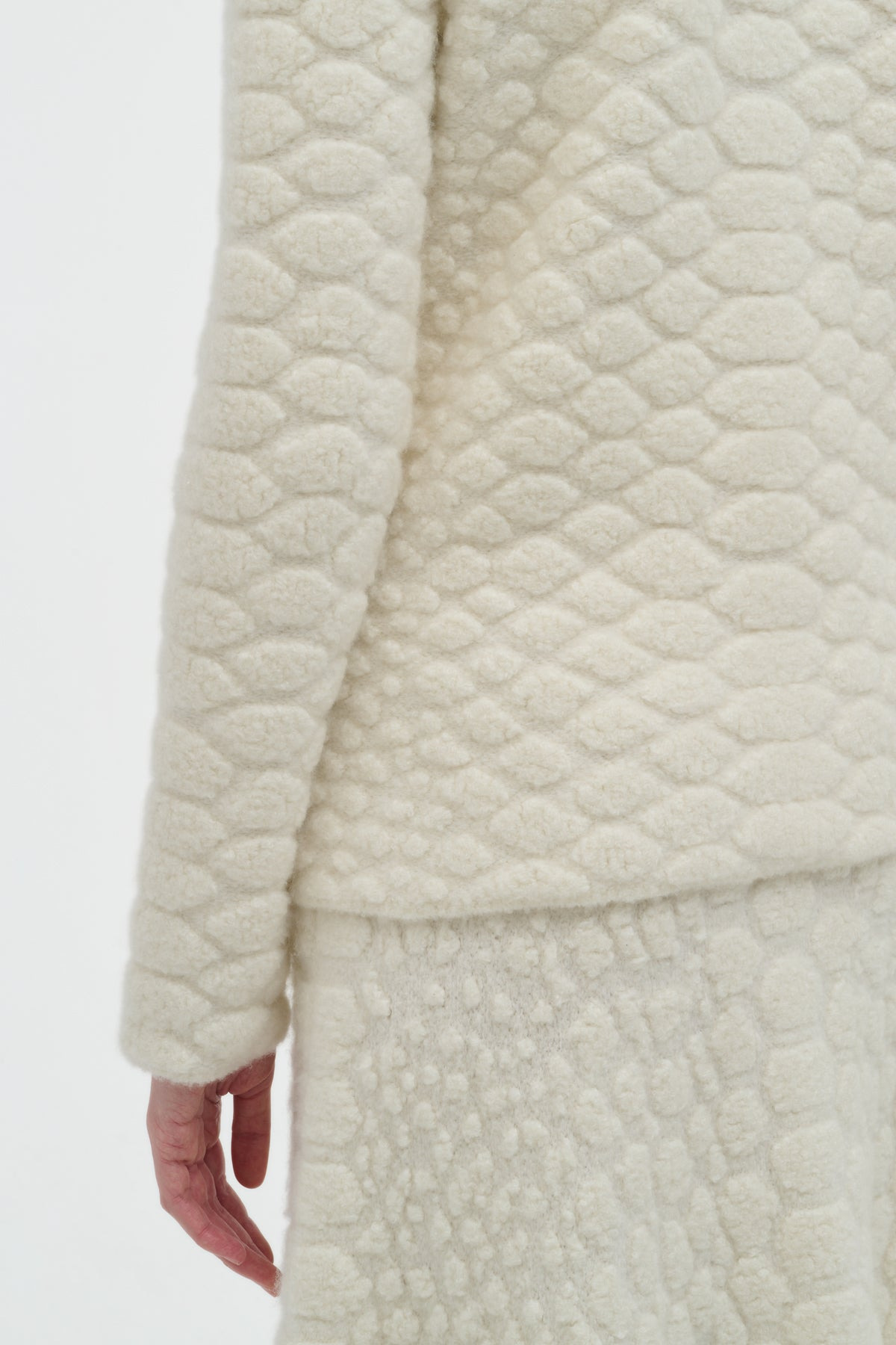 Tansey Knit Sweater in Ivory Cashmere - 7