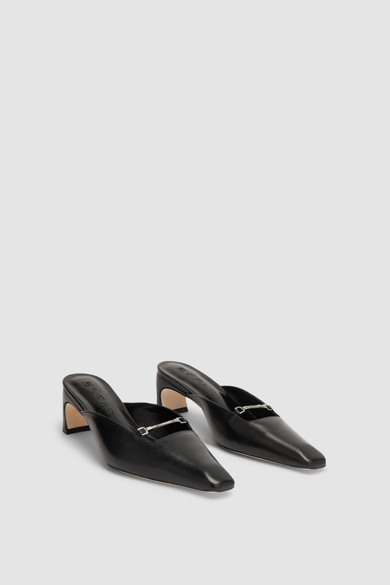 BY FAR Leda Black Lamb Nappa Leather Mule outlook
