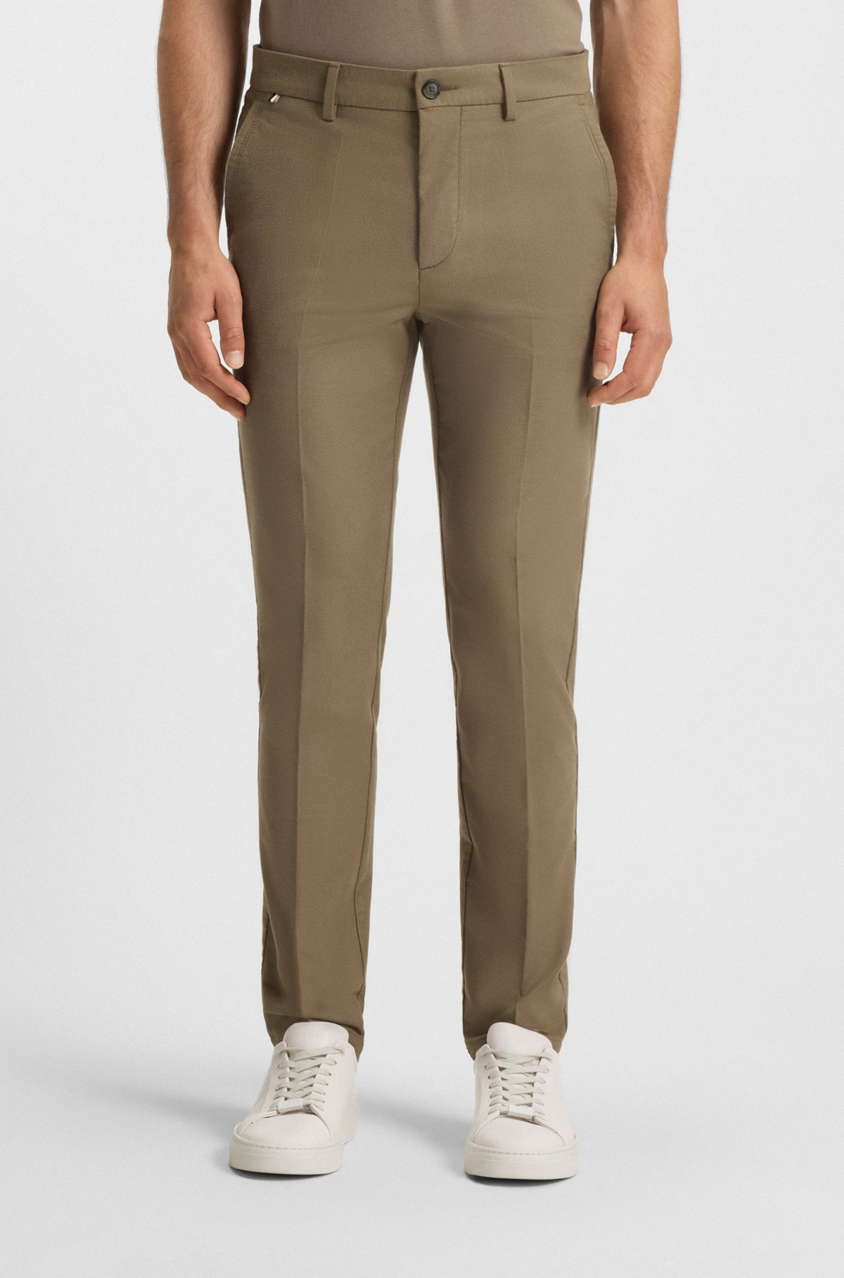 SLIM-FIT TROUSERS IN COTTON-BLEND TWILL - 2