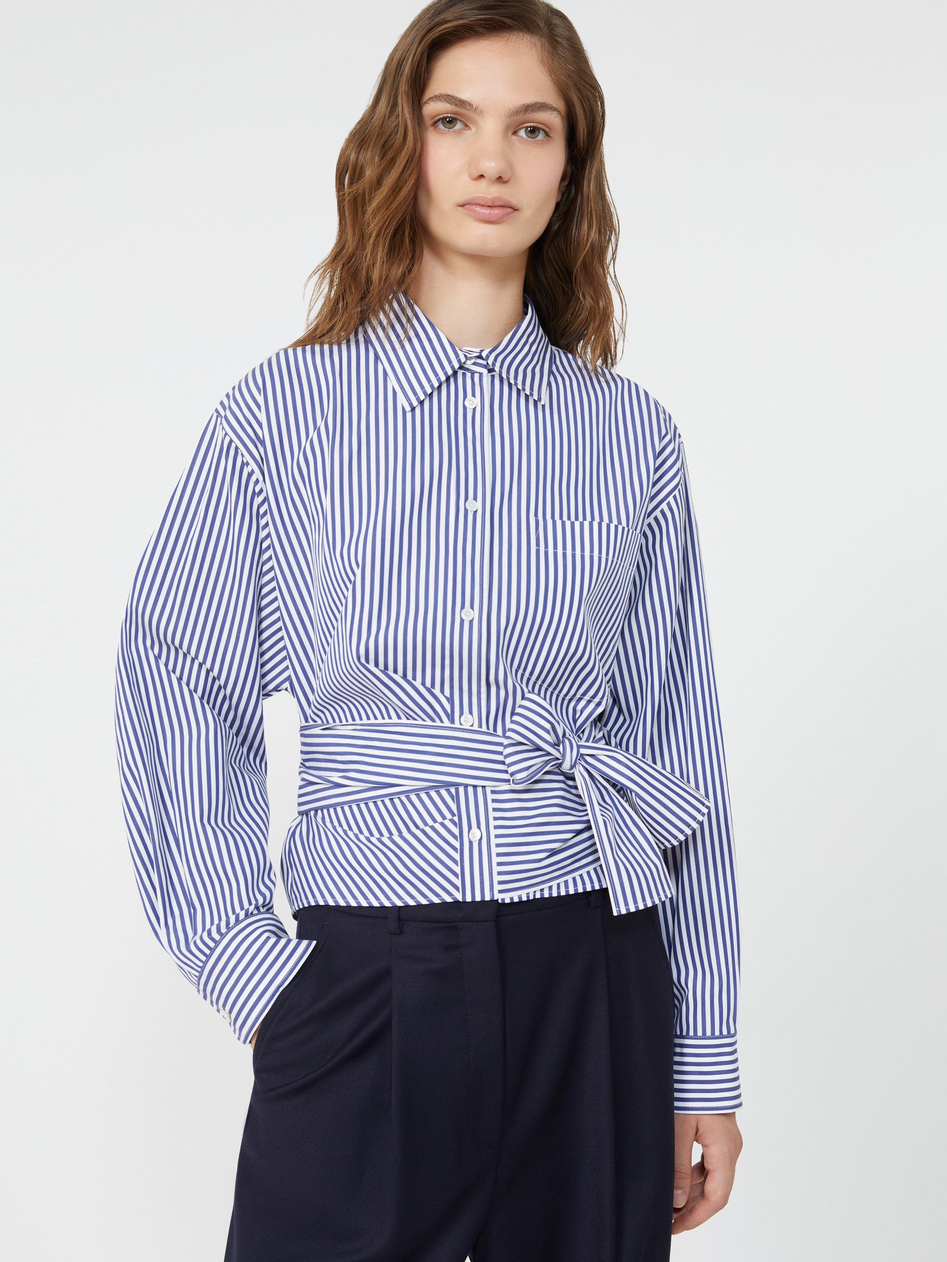 FRESCO Draped cotton shirt - 5