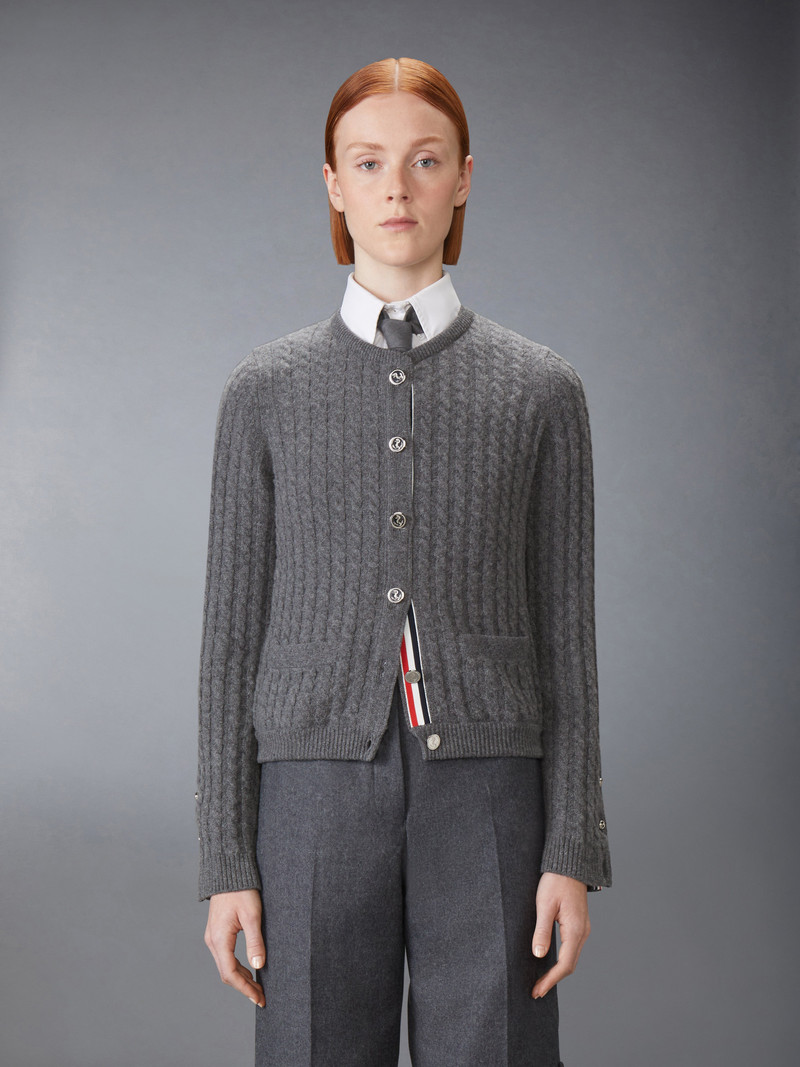 Thom Browne BABY CABLE STITCH CASHMERE CARDIGAN outlook