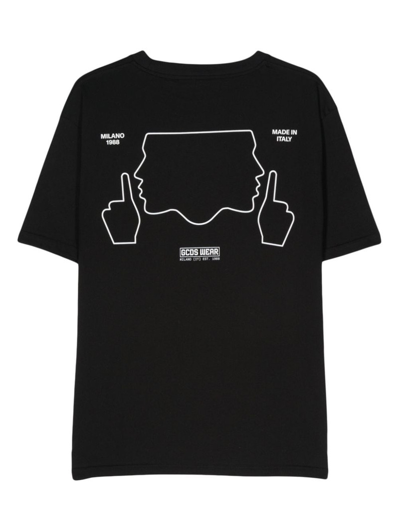 GCDS Do Not Talk To Me cotton T-shirt outlook