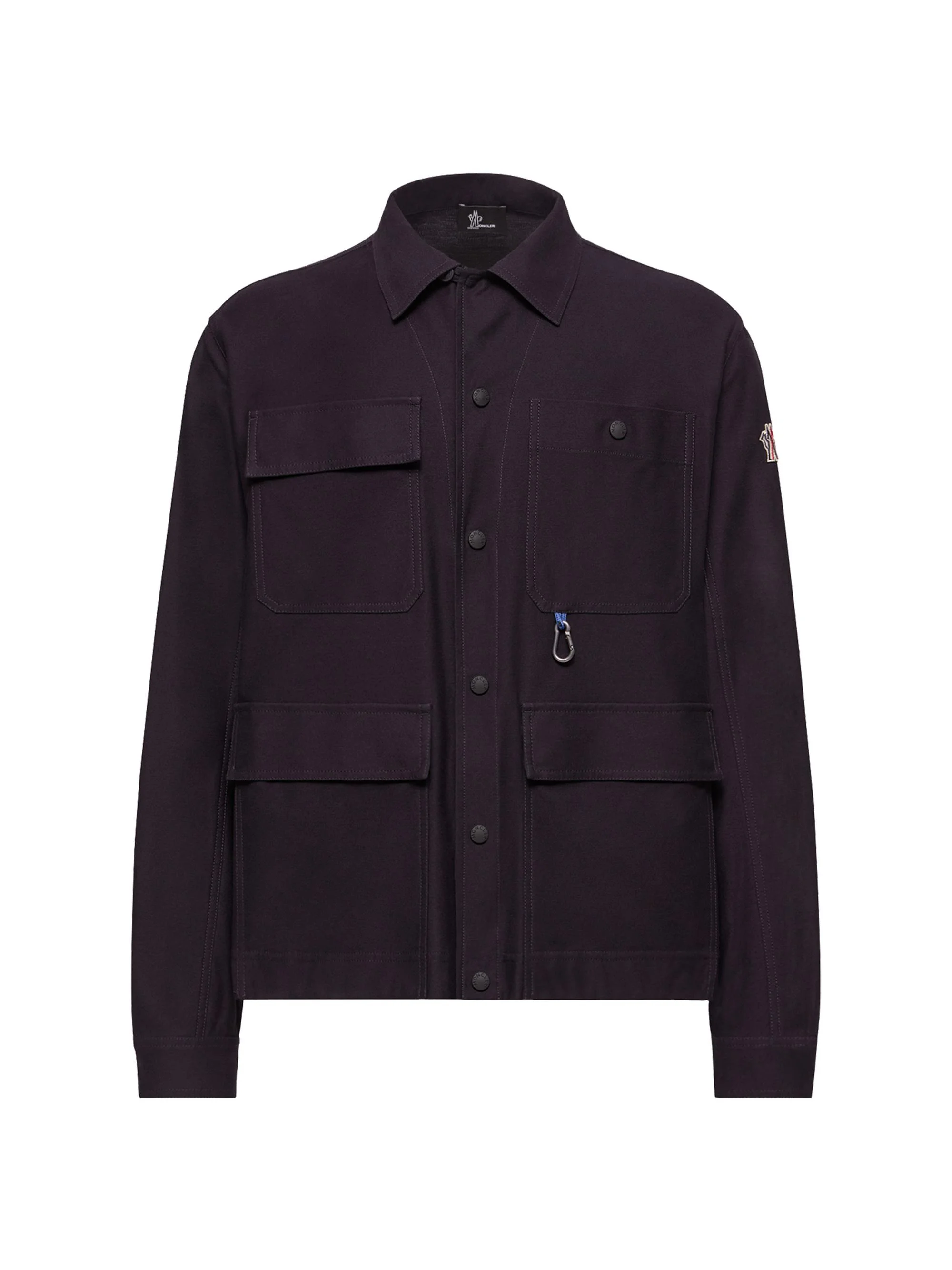 Men's Shacket in Cotton Gabardine - Navy Blue - 1