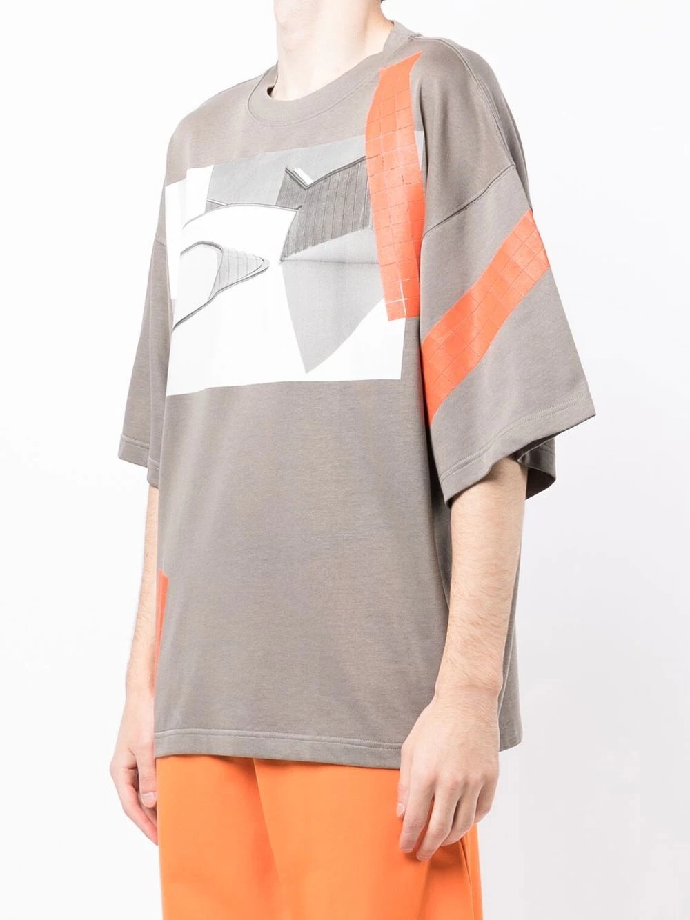 abstract-print crew-neck T-shirt - 3