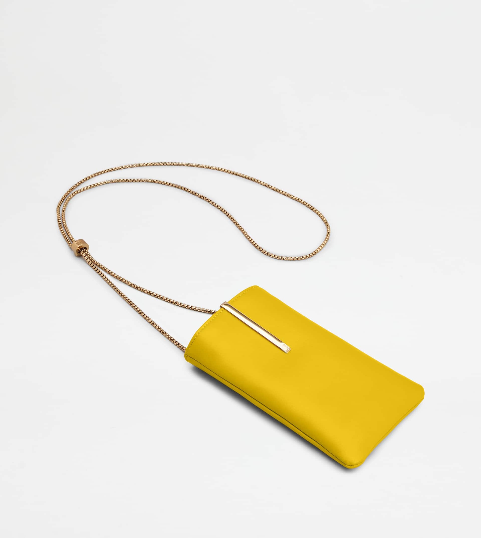 PHONE HOLDER IN LEATHER MEDIUM - YELLOW - 3