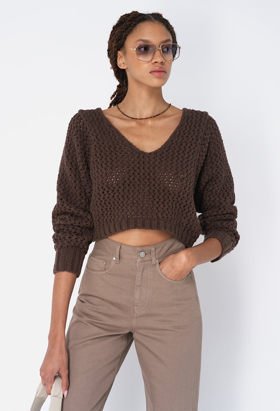 FOAM BOUCLE CROPPED SWEATER - 2