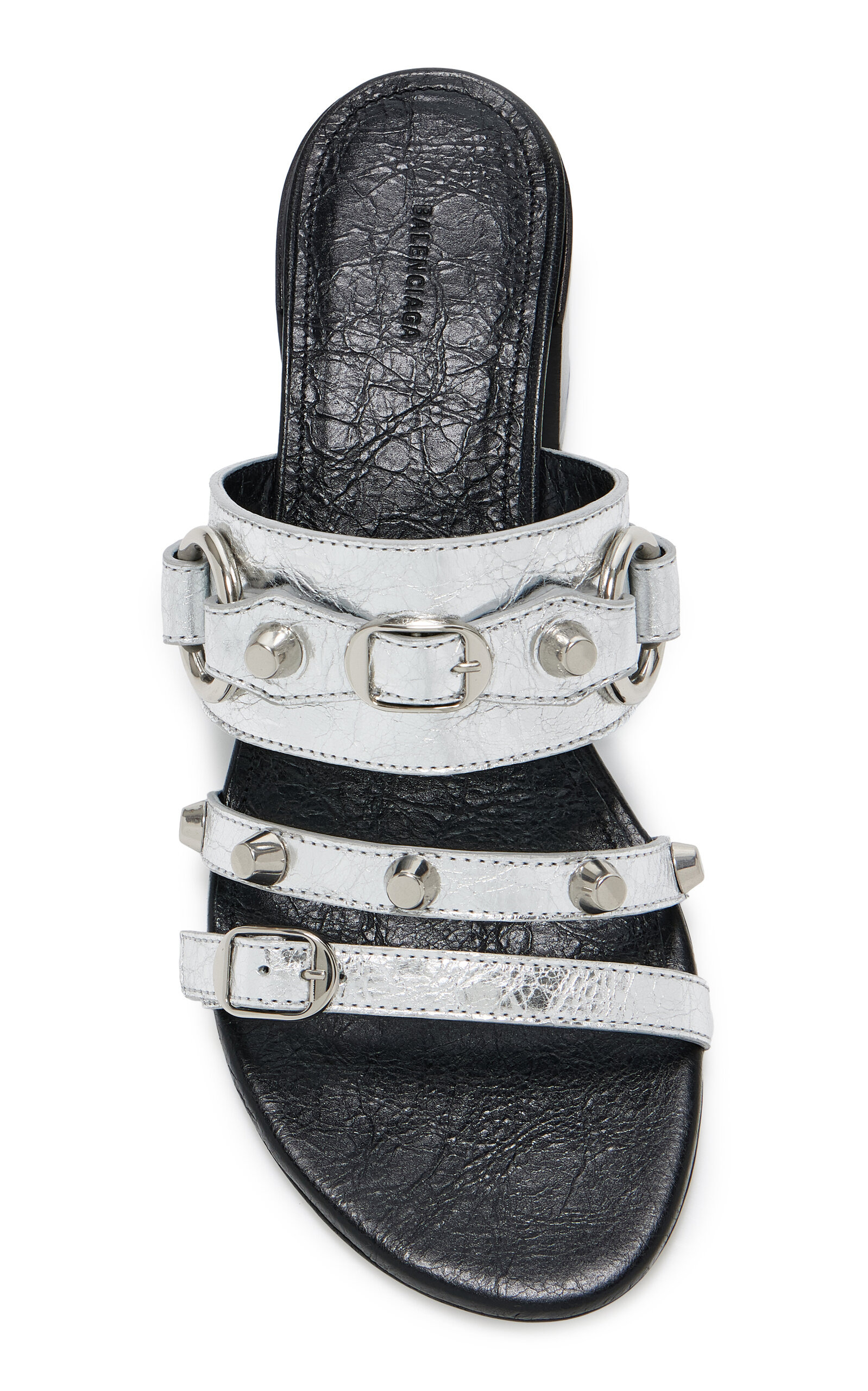 City Metallic Leather Sandals silver - 3