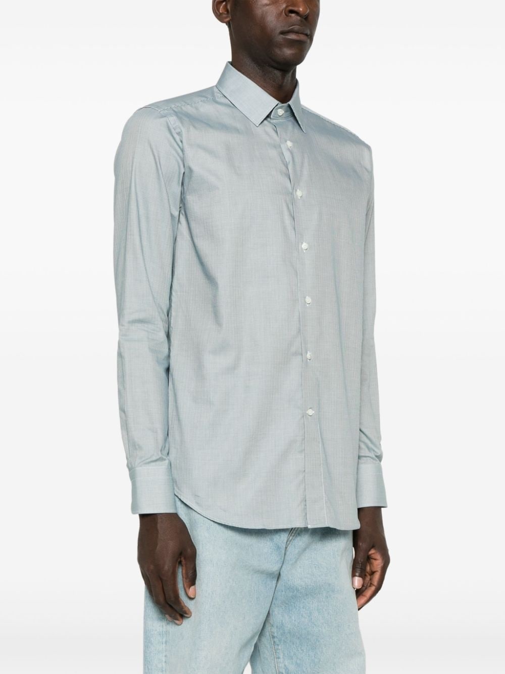 mini-check shirt - 3