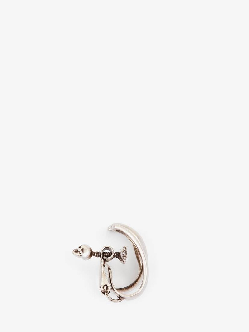 Alexander McQueen Punk Ear Cuff in Antique Silver outlook