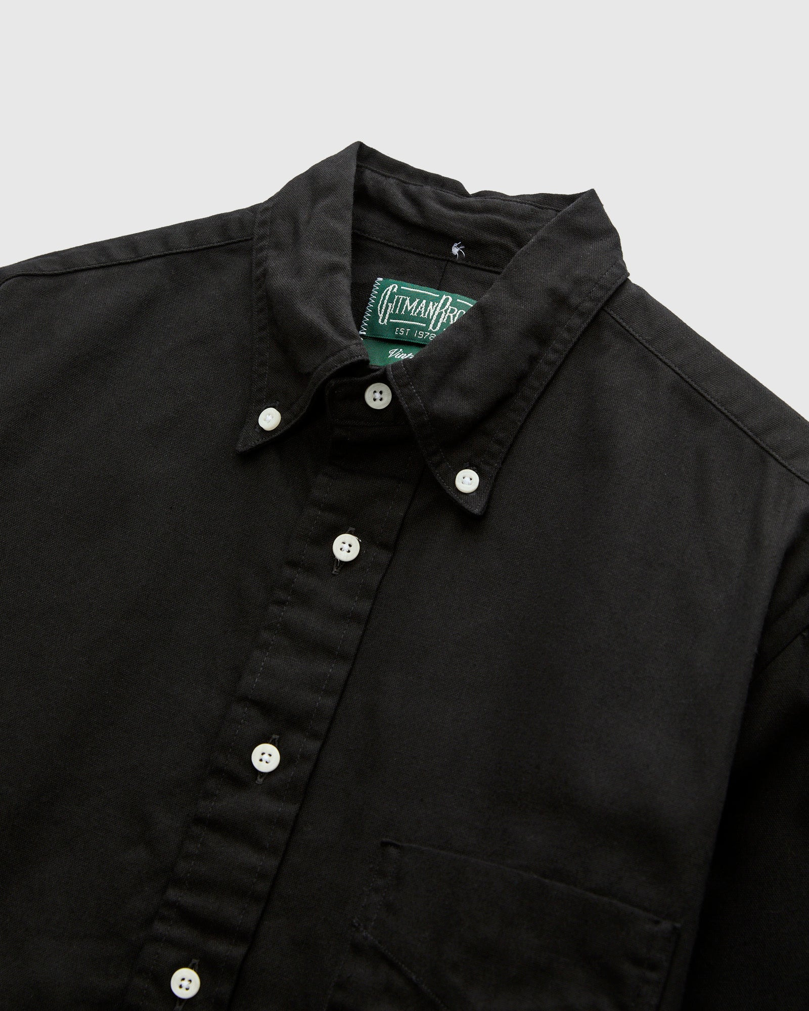 Classic Oxford Button-Down Shirt in Overdye Black - 4