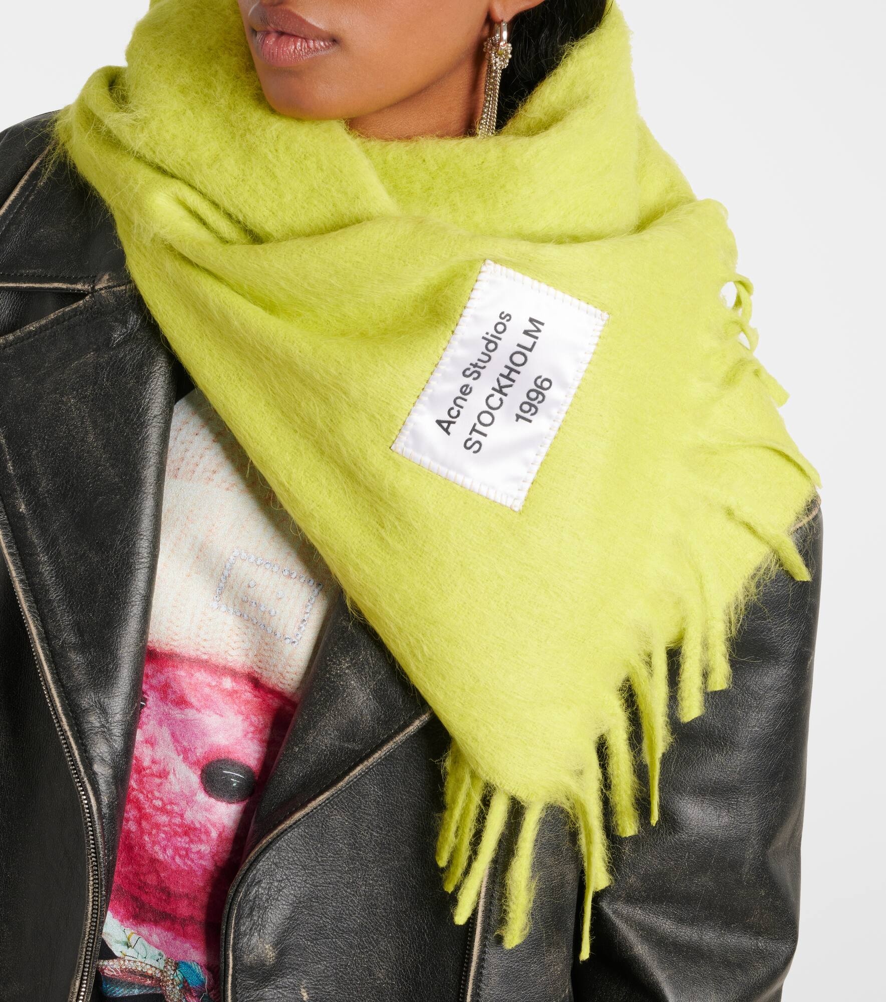 Logo wool-blend scarf - 3