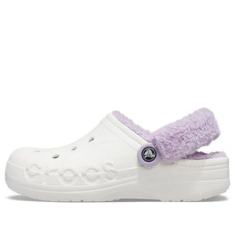Crocs Classic Baya Lined Fuzz-Strap Clog 'White Lila' 206633-577 - 1