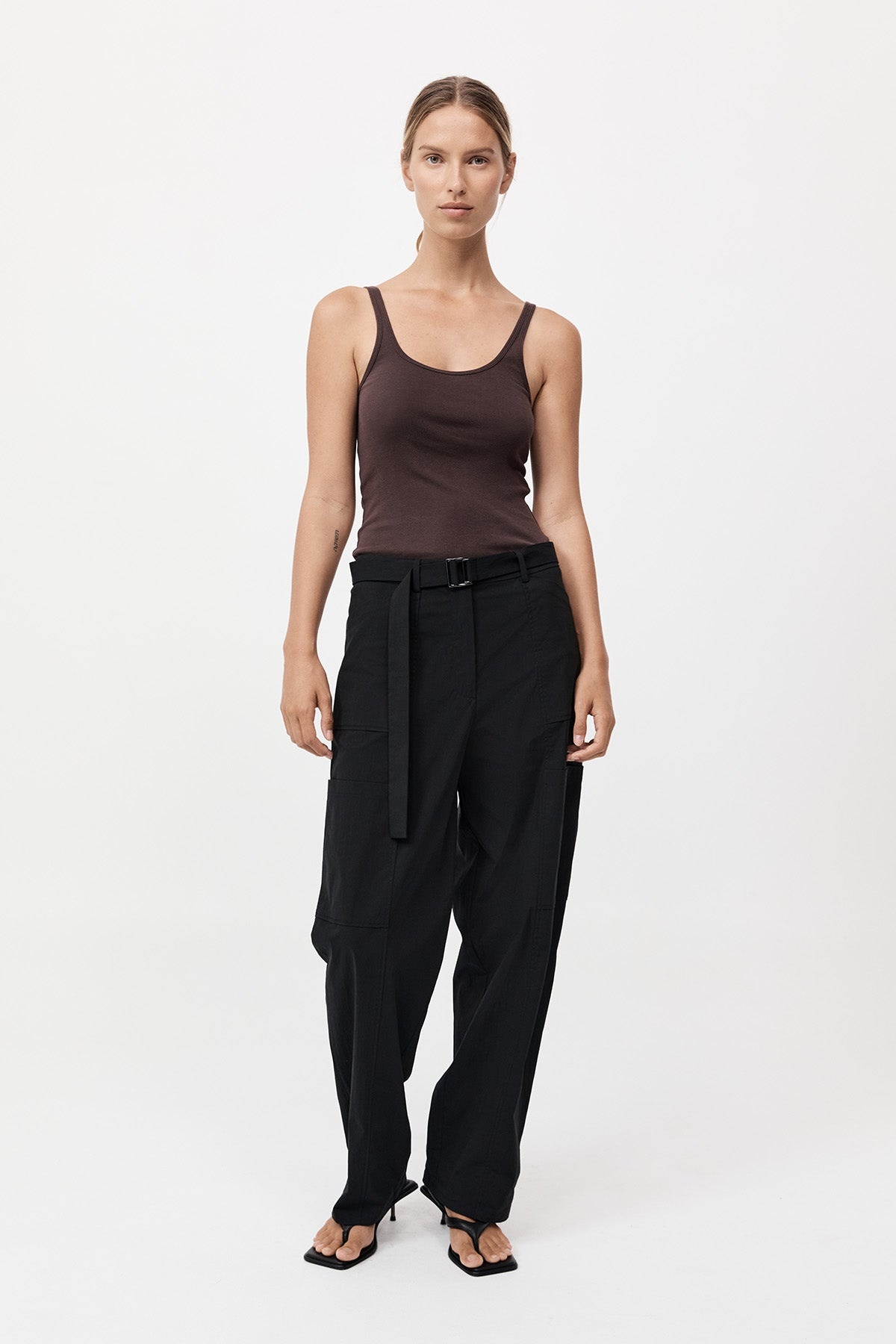 St agni ワイドパンツ ST. AGNI Utility Pants - Black | REVERSIBLE