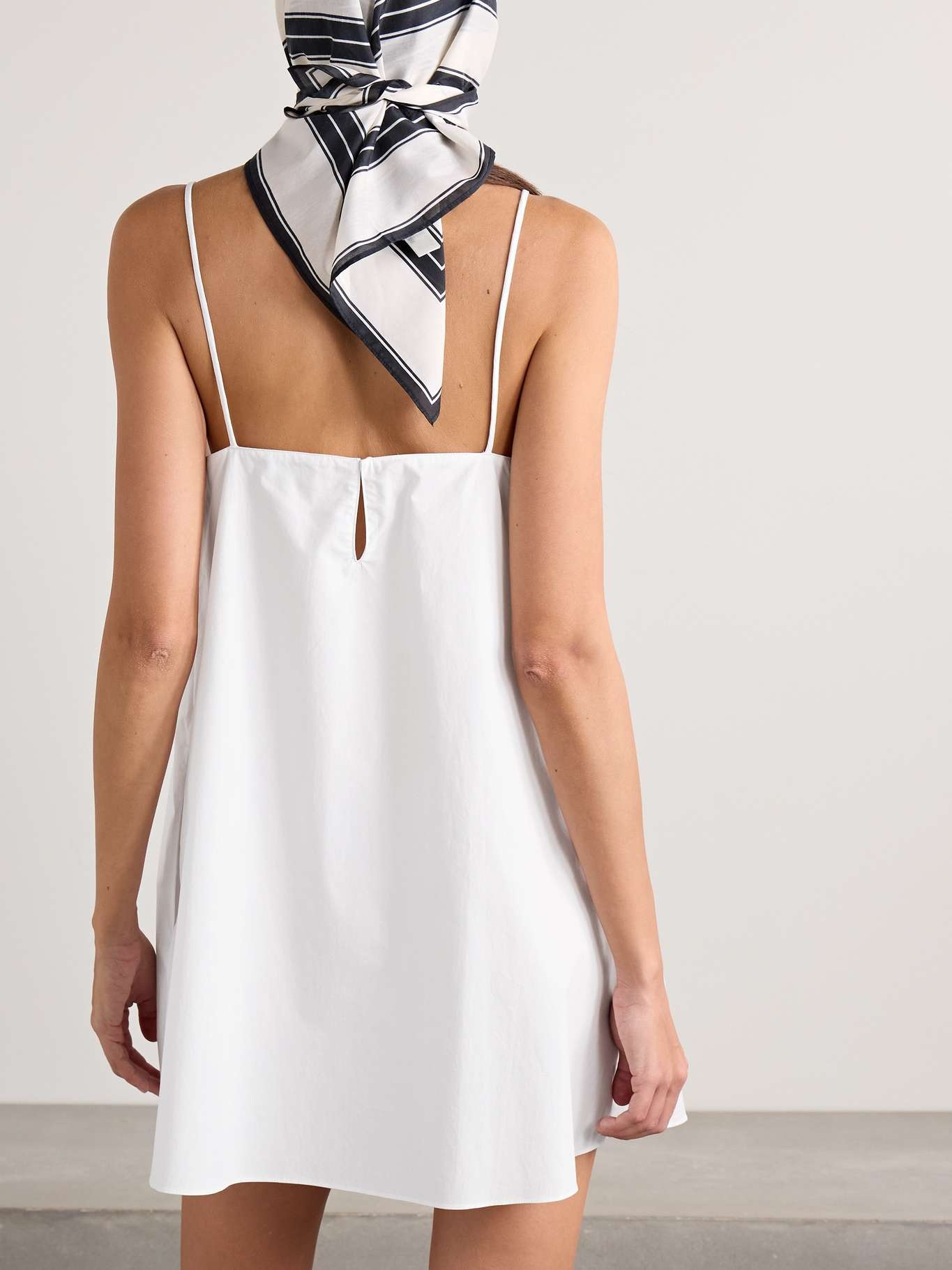 Organic cotton-poplin mini dress White - 3