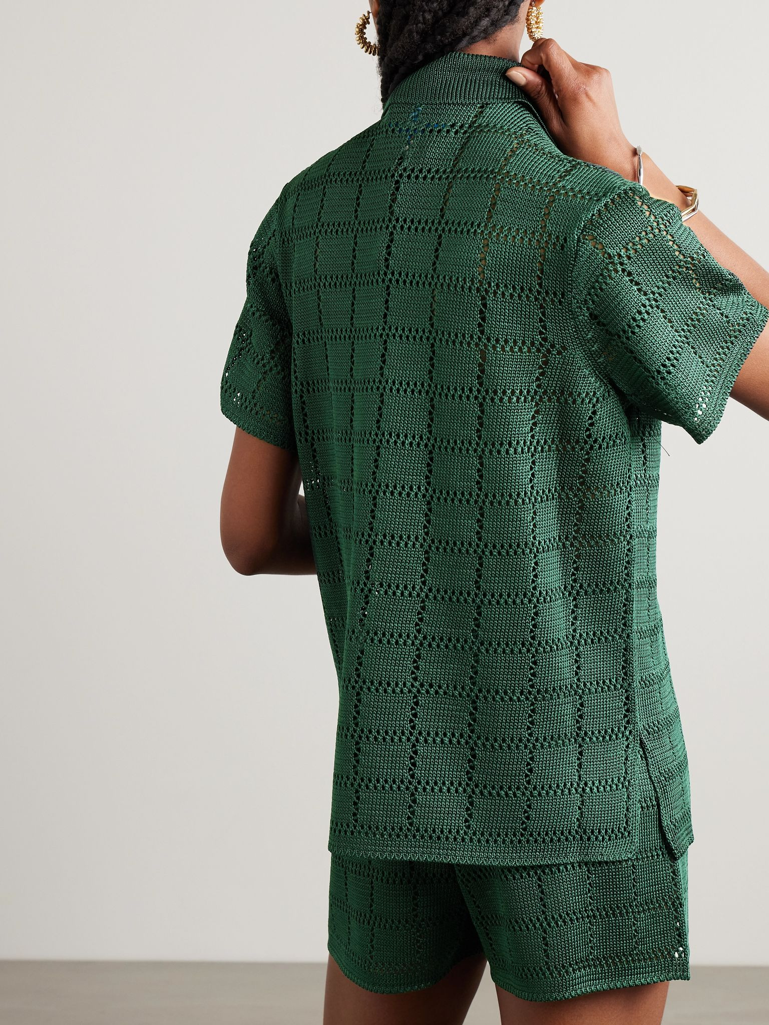 Open-knit shirt Green - 4