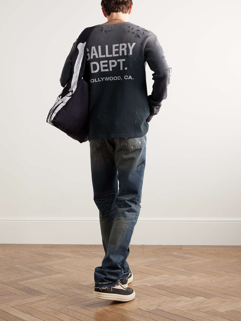 GALLERY DEPT. Urcle Distressed Logo-Print Waffle-Knit Cotton T-Shirt outlook