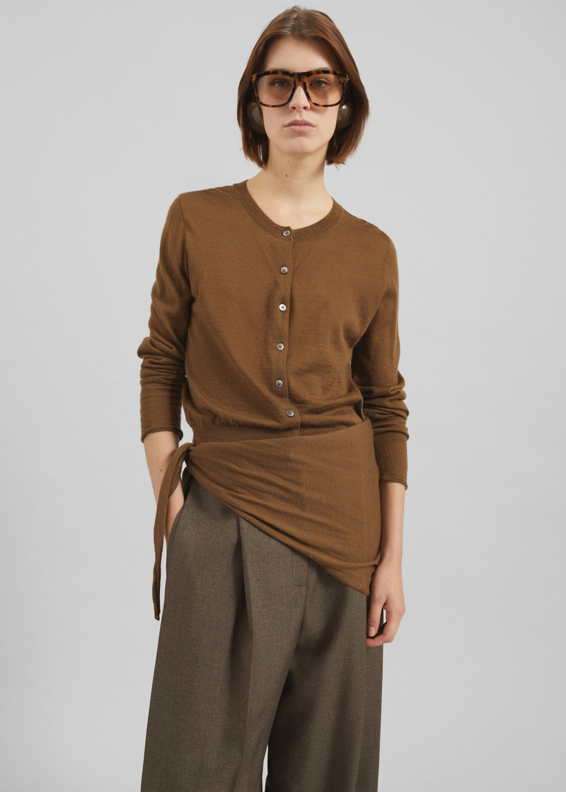Clervaux Scarf Cardigan - Brown 7