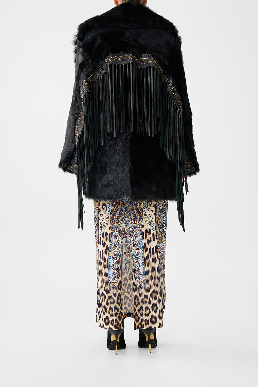 SHEARLING COAT WITH REMOVABLE FRINGING - 3