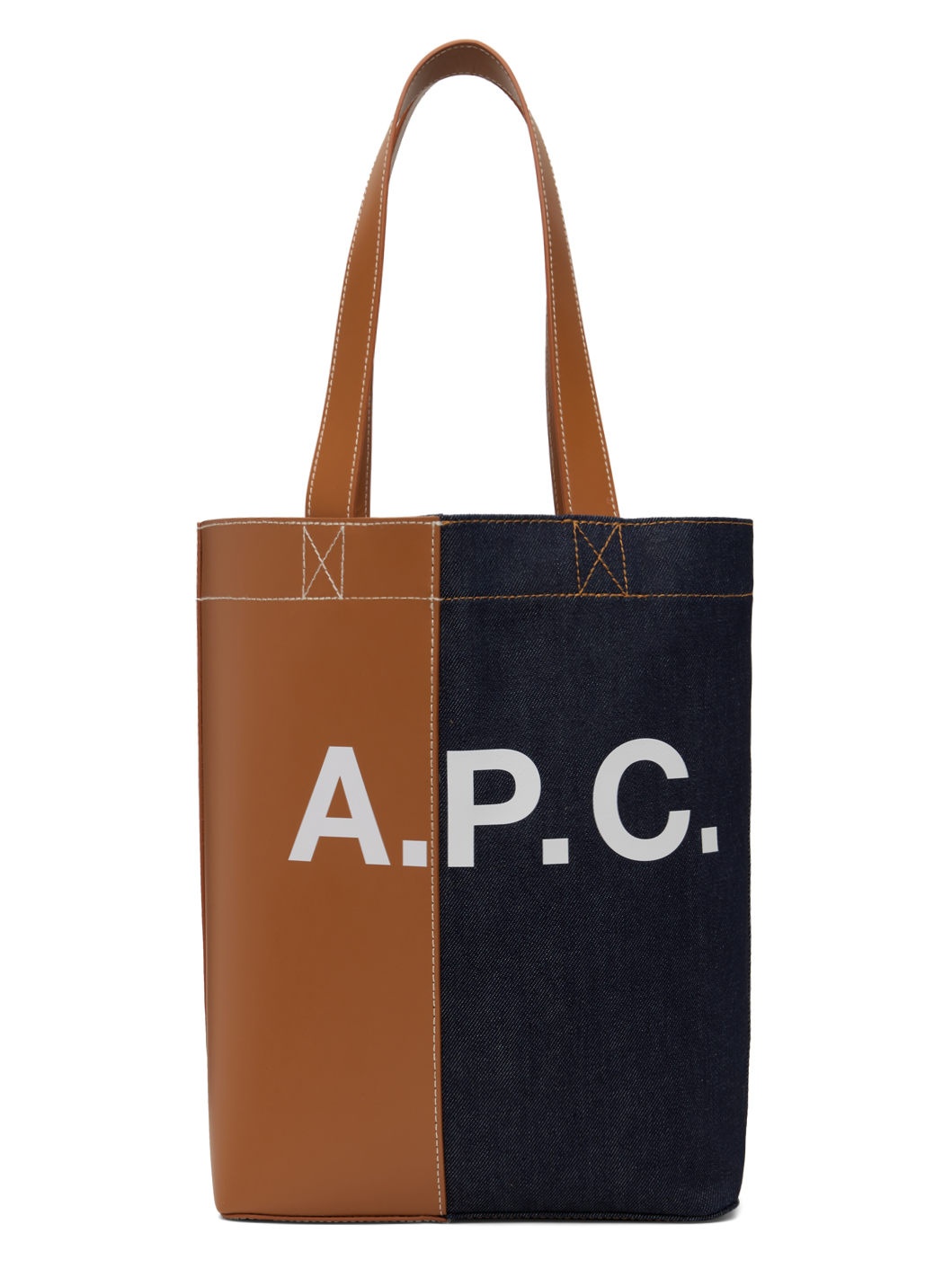 Tan & Navy Axel N/S Tote - 1
