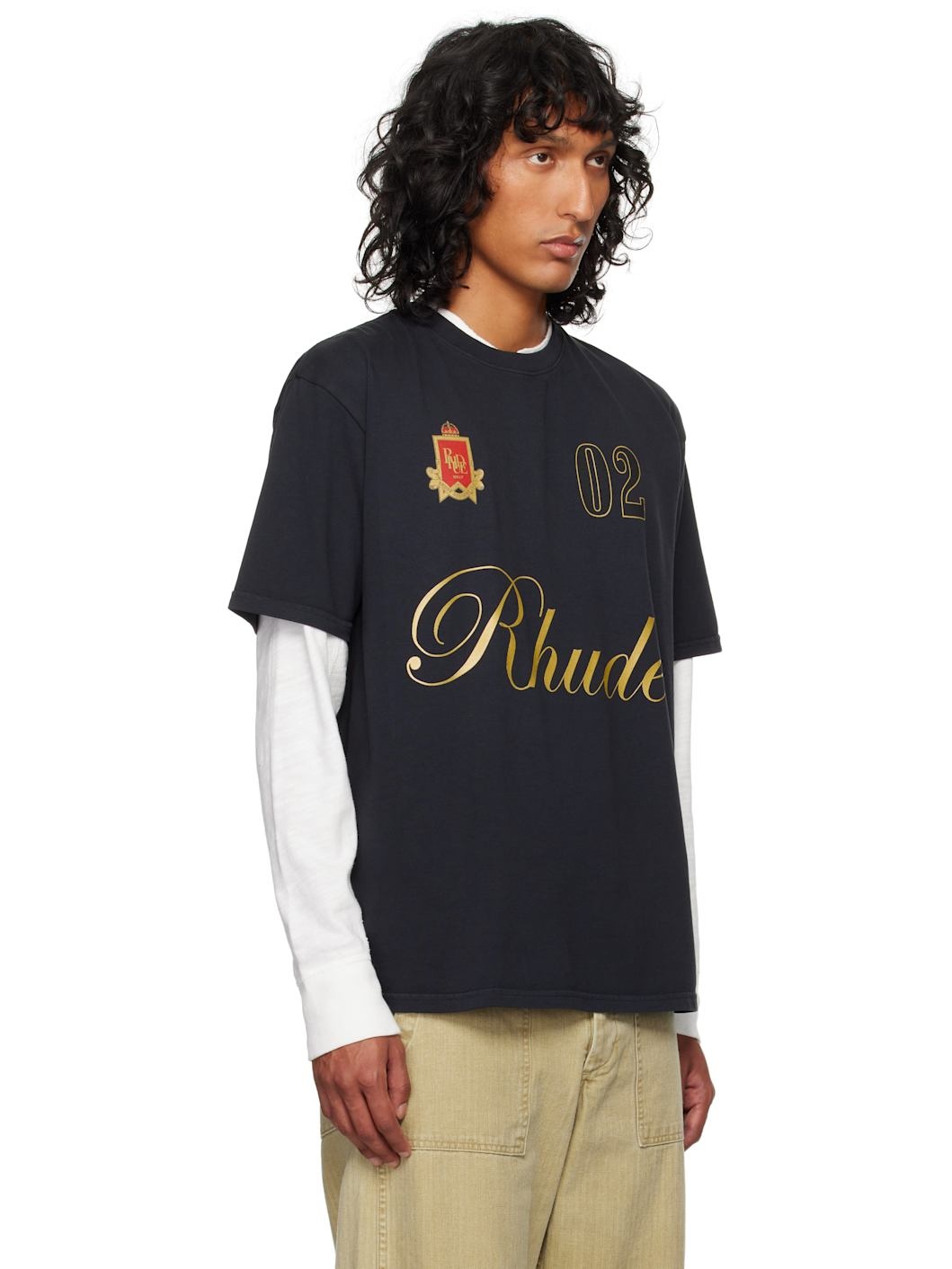 Black 'Rhude' Script T-shirt - 2