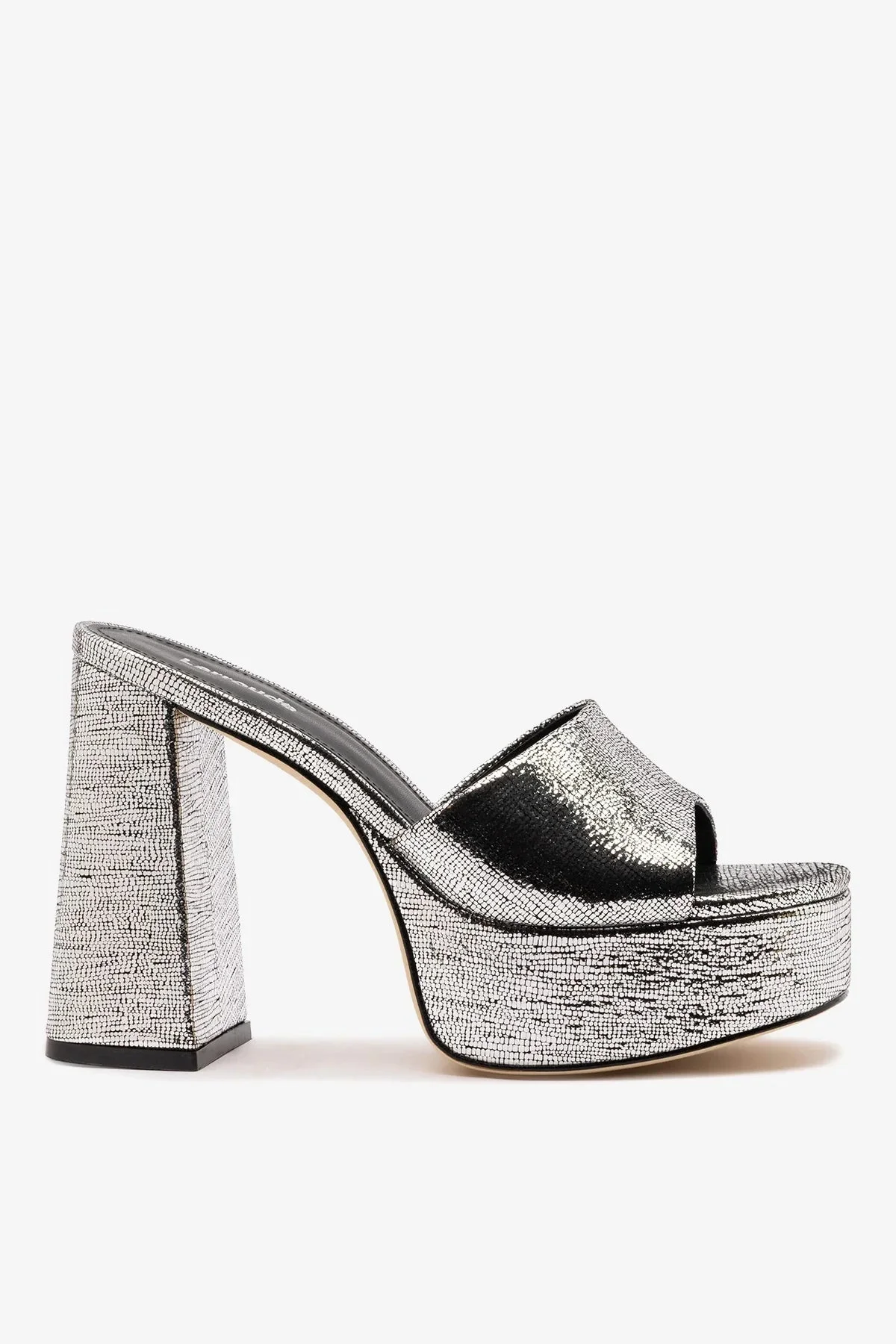 Dolly Platform Mule Silver Leather - 1