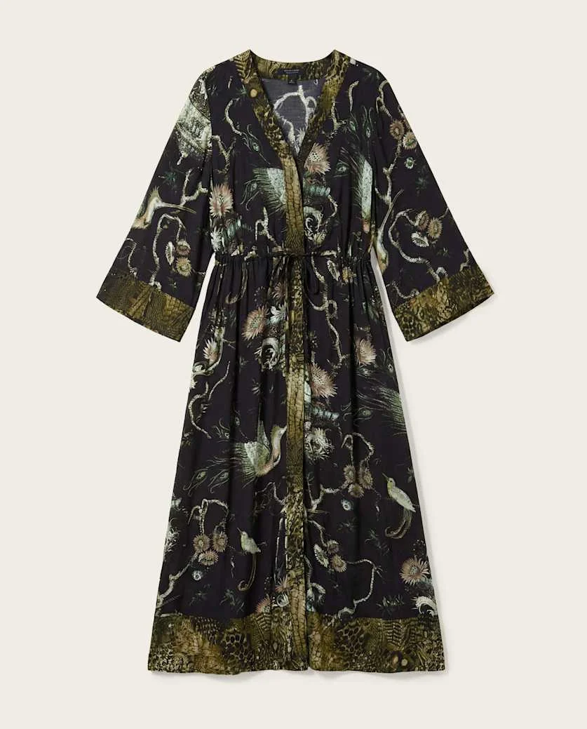 DIANA CONTRAST PRINT MIDI DRESS - 1