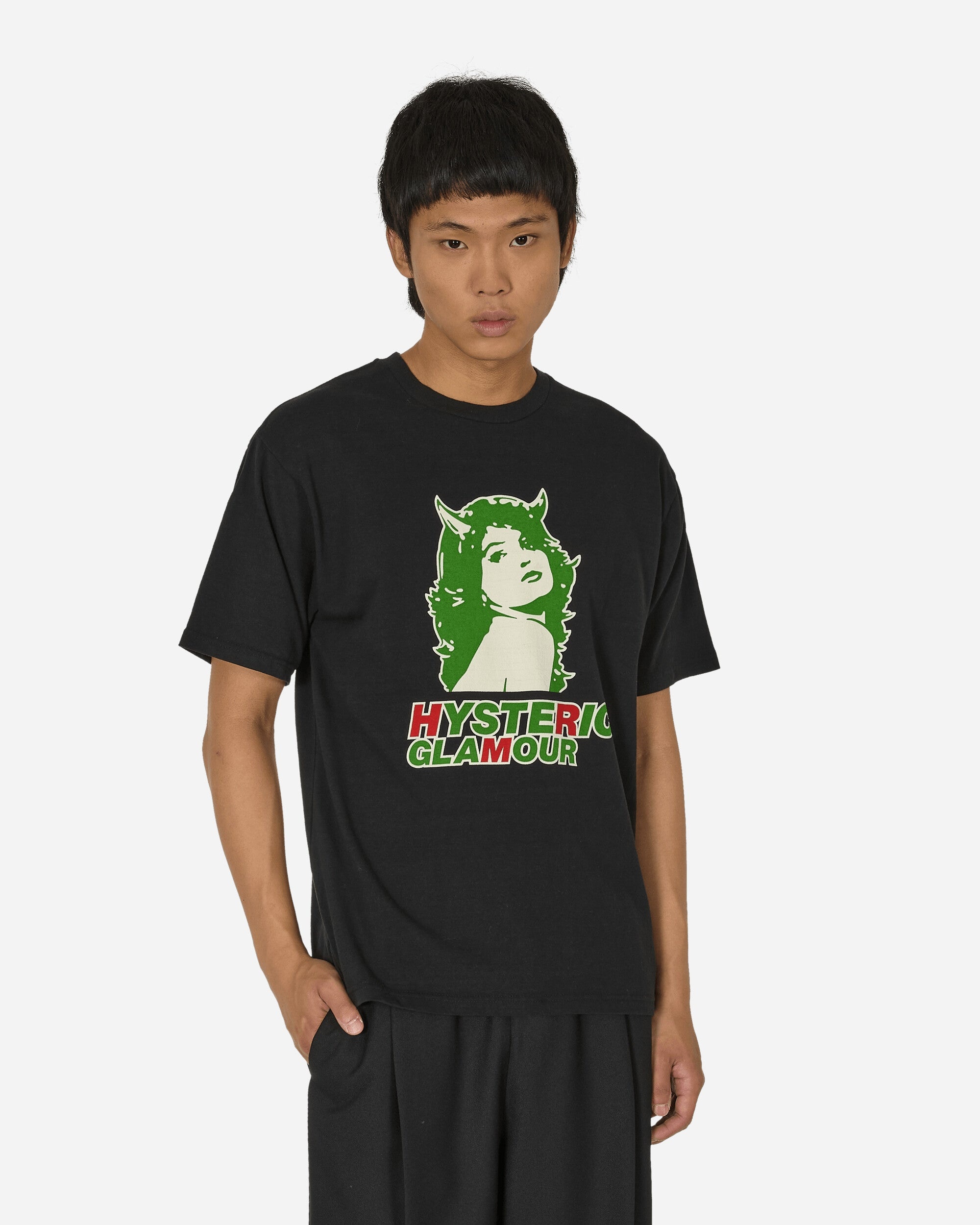 HYSTERIC GLAMOUR]2TONE DEVIL WOMAN Tシャツ/WHITE(02241CT03