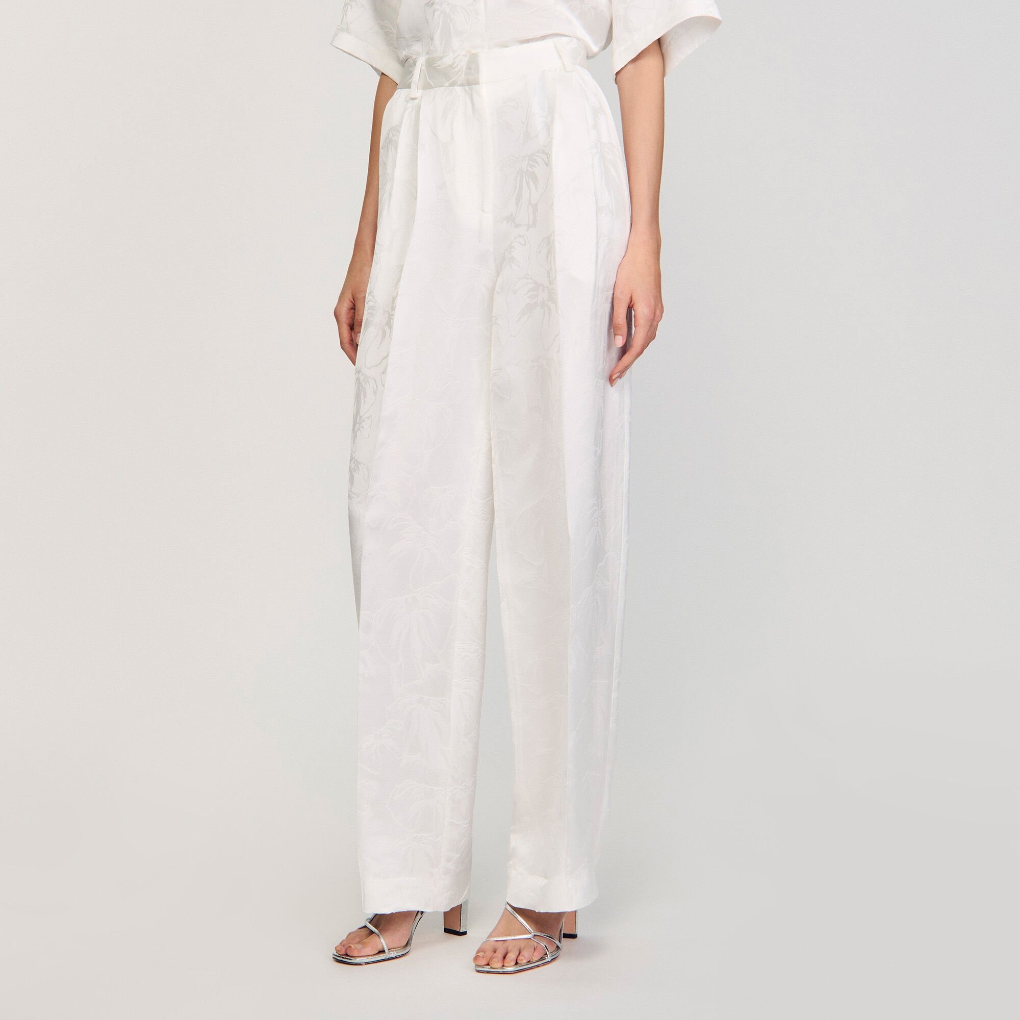 JACQUARD FLOWERS TROUSERS - 4