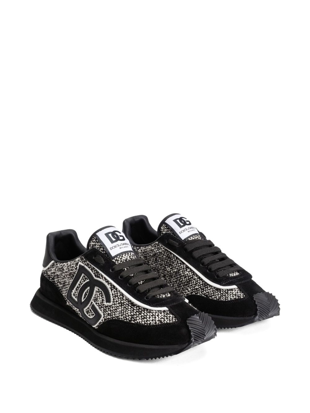 logo-patch panelled sneakers - 3