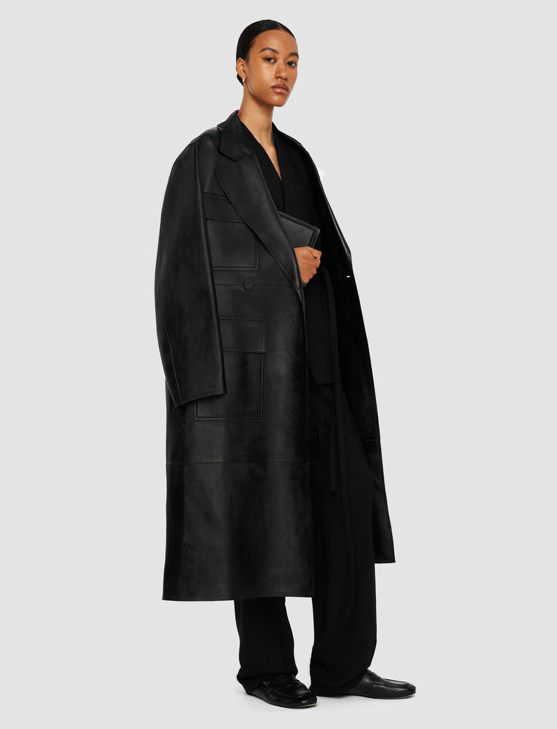 JOSEPH Octave Bonded Leather Coat outlook