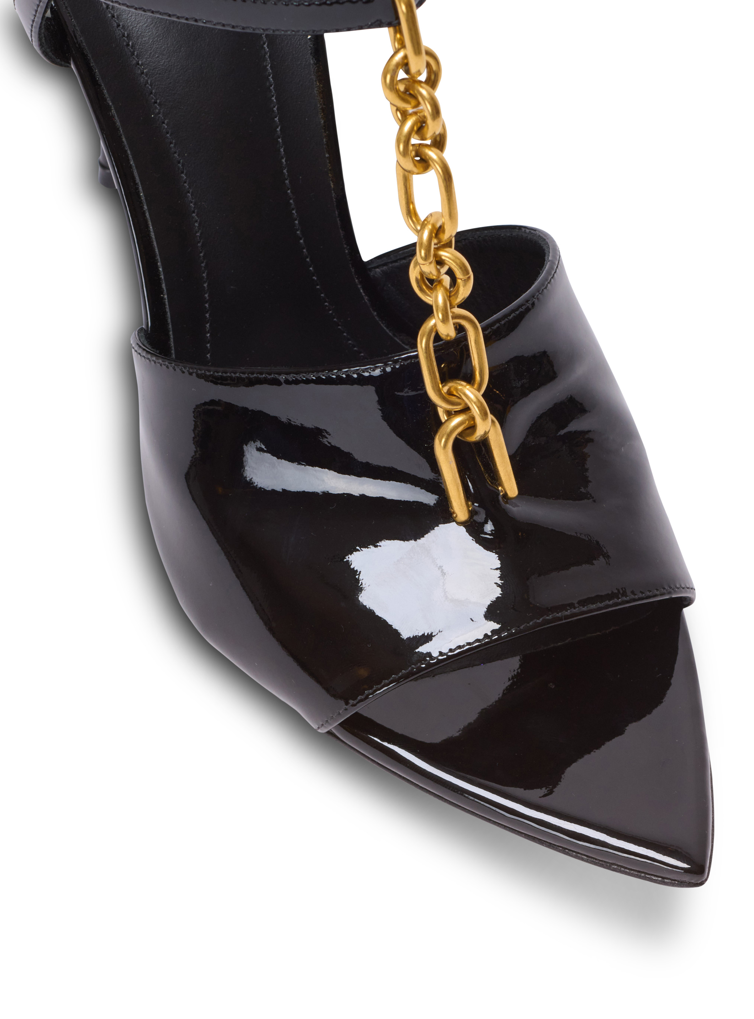 Sync patent leather sandals with heel - 4