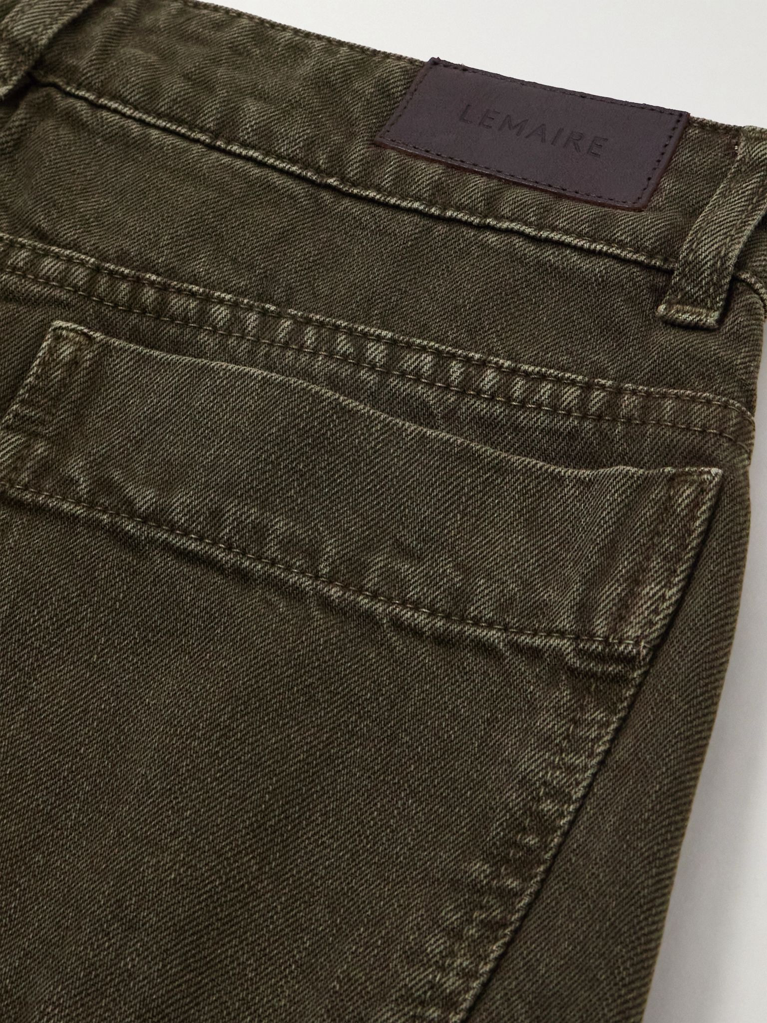 High-rise barrel-leg organic jeans Army green - 5