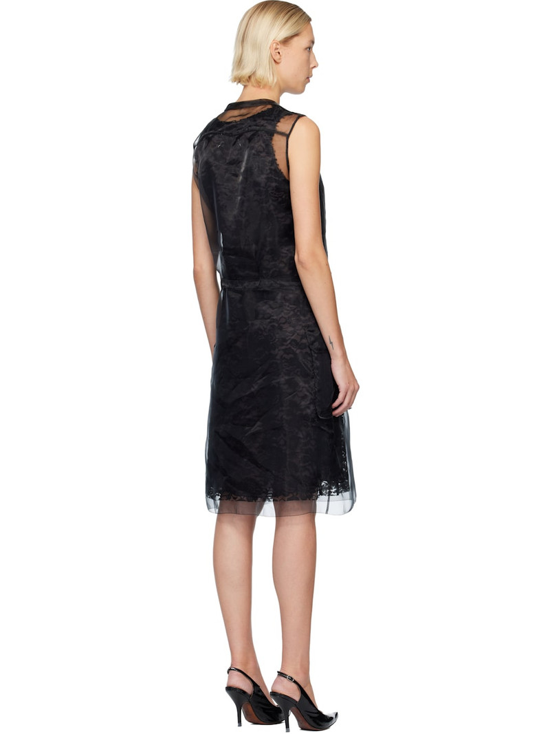 Black Sheer Tea Midi Dress 3